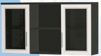 Антресоль большая с двумя стеклодверями ДЛЯ ГОСТИНОЙ АБС-2 Венге/Дуб выбеленный в Красном Яре - krasnyj-yar.katalogmebeli.com | фото