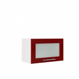 Бруклин ШВГС 600 Шкаф верхний горизонтальный со стеклом (Бетон коричневый/корпус Венге) в Красном Яре - krasnyj-yar.katalogmebeli.com | фото