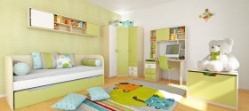 Детская комната Эппл (Зеленый/Белый/корпус Клен) в Красном Яре - krasnyj-yar.katalogmebeli.com | фото 5