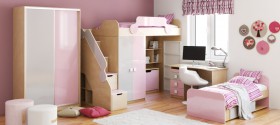 Детская комната Грэйси (Розовый/Серый/корпус Клен) в Красном Яре - krasnyj-yar.katalogmebeli.com | фото 5