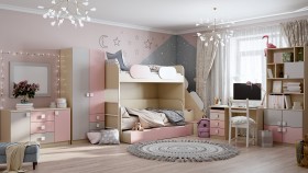 Детская комната Грэйси (Розовый/Серый/корпус Клен) в Красном Яре - krasnyj-yar.katalogmebeli.com | фото 12