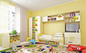 Детская комната Клаксон (Бежевый/корпус Клен) в Красном Яре - krasnyj-yar.katalogmebeli.com | фото 2