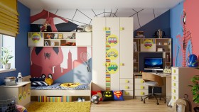 Детская комната Клаксон (Бежевый/корпус Клен) в Красном Яре - krasnyj-yar.katalogmebeli.com | фото