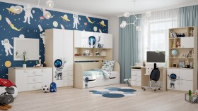 Детская комната Санни (Белый/корпус Клен) в Красном Яре - krasnyj-yar.katalogmebeli.com | фото 3