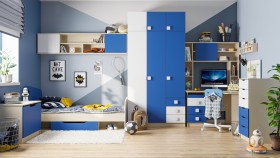 Детская комната Скай (Синий/Белый/корпус Клен) в Красном Яре - krasnyj-yar.katalogmebeli.com | фото 1