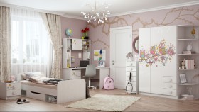 Детская комната Совушки (Белый/корпус Выбеленное дерево) в Красном Яре - krasnyj-yar.katalogmebeli.com | фото 5