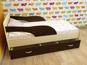 Кровать детская Максимка Млечный дуб/Венге в Красном Яре - krasnyj-yar.katalogmebeli.com | фото