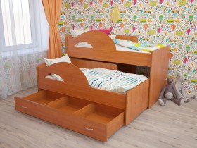 Кровать детская Радуга 1600 Млечный дуб/Венге в Красном Яре - krasnyj-yar.katalogmebeli.com | фото 6