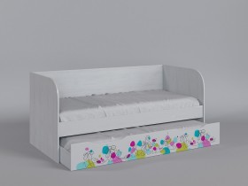 Диван-кровать Флёр (Белый/корпус Выбеленное дерево) в Красном Яре - krasnyj-yar.katalogmebeli.com | фото