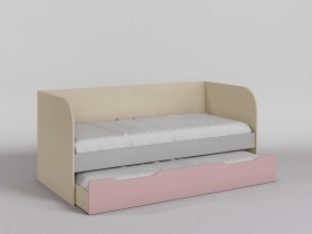 Диван-кровать Грэйси (Розовый/Серый/корпус Клен) в Красном Яре - krasnyj-yar.katalogmebeli.com | фото