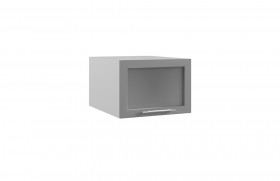 Гарда ГПГС 500 шкаф верхний горизонтальный глубокий со стеклом (Белый патина/корпус Серый) в Красном Яре - krasnyj-yar.katalogmebeli.com | фото