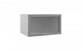 Гарда ГВПГС 800 шкаф верхний горизонтальный глубокий со стеклом высокий (Белый патина/корпус Серый) в Красном Яре - krasnyj-yar.katalogmebeli.com | фото