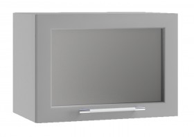 Гарда ПГС 500 шкаф верхний горизонтальный со стеклом (Белый патина/корпус Серый) в Красном Яре - krasnyj-yar.katalogmebeli.com | фото
