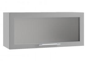 Гарда ПГС 800 шкаф верхний горизонтальный со стеклом (Белый патина/корпус Серый) в Красном Яре - krasnyj-yar.katalogmebeli.com | фото