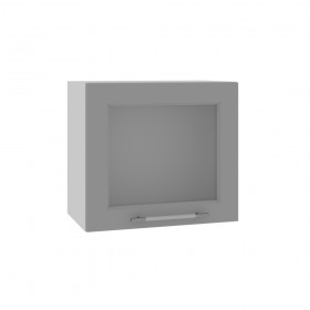 Гарда ВПГС 500 шкаф верхний горизонтальный со стеклом высокий (Белый патина/корпус Серый) в Красном Яре - krasnyj-yar.katalogmebeli.com | фото