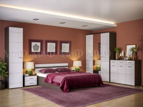 Спальня Нэнси (Венге/Белый глянец) в Красном Яре - krasnyj-yar.katalogmebeli.com | фото 1