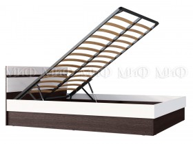 Ким кровать с подъемным механизмом 1,4 (Венге/белый глянец) в Красном Яре - krasnyj-yar.katalogmebeli.com | фото 2