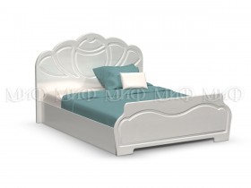 Кровать 1,4м Гармония (Белый/Белый глянец) в Красном Яре - krasnyj-yar.katalogmebeli.com | фото