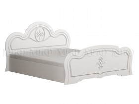 Кровать 1,4м спальня Каролина (Белый/белый глянец) в Красном Яре - krasnyj-yar.katalogmebeli.com | фото