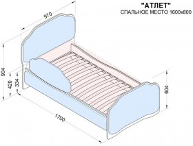 Кровать 160 Атлет 96 Серый (мягкий бортик) в Красном Яре - krasnyj-yar.katalogmebeli.com | фото 2