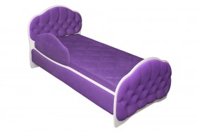 Кровать 160 Гармония 32 Фиолетовый (мягкий бортик) в Красном Яре - krasnyj-yar.katalogmebeli.com | фото