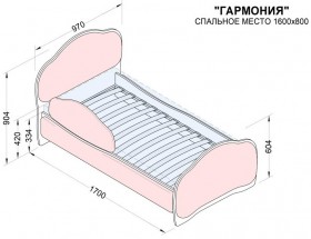 Кровать 160 Гармония 33 Сиреневый (мягкий бортик) в Красном Яре - krasnyj-yar.katalogmebeli.com | фото 2