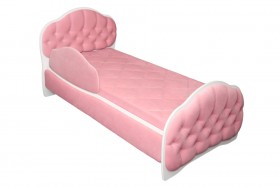 Кровать 160 Гармония 36 Светло-розовый (мягкий бортик) в Красном Яре - krasnyj-yar.katalogmebeli.com | фото