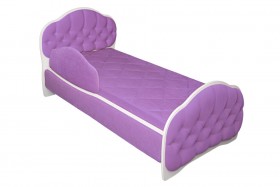 Кровать 160 Гармония 67 Светло-фиолетовый (мягкий бортик) в Красном Яре - krasnyj-yar.katalogmebeli.com | фото