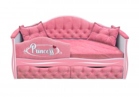 Кровать 160 серии Иллюзия 2 ящика 36 Розовый (мягкий бортик/подушки) в Красном Яре - krasnyj-yar.katalogmebeli.com | фото