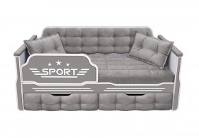 Кровать 160 серии Спорт 2 ящика 45 Серый (подушки) в Красном Яре - krasnyj-yar.katalogmebeli.com | фото