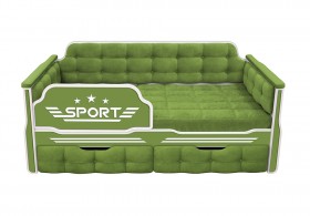 Кровать 160 серии Спорт 2 ящика 76 Зелёный (мягкие боковые накладки) в Красном Яре - krasnyj-yar.katalogmebeli.com | фото