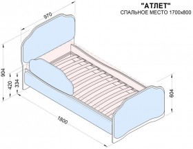 Кровать 170 Атлет 96 Серый (мягкий бортик) в Красном Яре - krasnyj-yar.katalogmebeli.com | фото 2