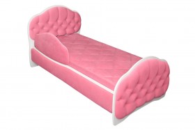 Кровать 170 Гармония 89 Розовый (мягкий бортик) в Красном Яре - krasnyj-yar.katalogmebeli.com | фото