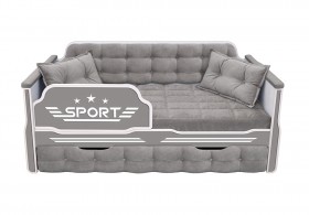 Кровать 170 серии Спорт 1 ящик 45 Серый (подушки) в Красном Яре - krasnyj-yar.katalogmebeli.com | фото