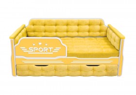 Кровать 170 серии Спорт 1 ящик 74 Жёлтый (мягкие боковые накладки) в Красном Яре - krasnyj-yar.katalogmebeli.com | фото