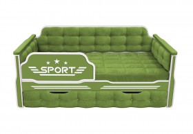 Кровать 170 серии Спорт 1 ящик 76 Зелёный (мягкие боковые накладки) в Красном Яре - krasnyj-yar.katalogmebeli.com | фото
