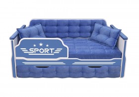 Кровать 170 серии Спорт 1 ящик 85 Синий (подушки) в Красном Яре - krasnyj-yar.katalogmebeli.com | фото