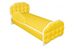 Кровать 180 Атлет 74 жёлтый (мягкий бортик) в Красном Яре - krasnyj-yar.katalogmebeli.com | фото