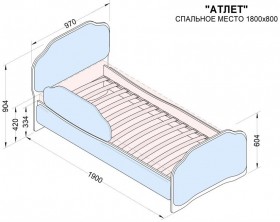 Кровать 180 Атлет 96 Серый (мягкий бортик) в Красном Яре - krasnyj-yar.katalogmebeli.com | фото 2