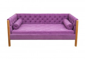 Кровать 180 серии Леди  32 Фиолетовый (подушка валик) в Красном Яре - krasnyj-yar.katalogmebeli.com | фото