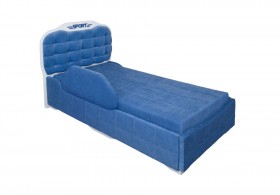 Кровать 190 Атлет Lux 29 Синий (мягкий бортик) в Красном Яре - krasnyj-yar.katalogmebeli.com | фото