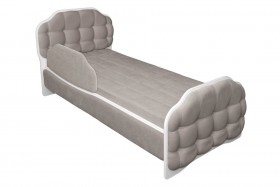 Кровать 190 Атлет Lux 96 Серый (мягкий бортик) в Красном Яре - krasnyj-yar.katalogmebeli.com | фото