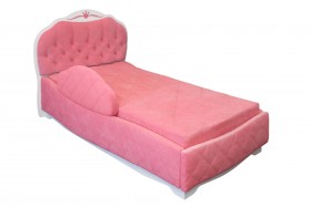 Кровать 190 Гармония Lux 36 Розовый (мягкий бортик) в Красном Яре - krasnyj-yar.katalogmebeli.com | фото