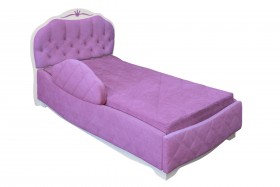 Кровать 190 Гармония Lux 67 Светло-фиолетовый (мягкий бортик) в Красном Яре - krasnyj-yar.katalogmebeli.com | фото