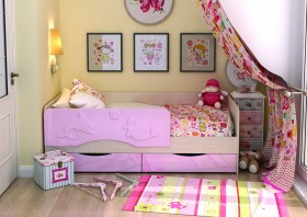 Кровать Алиса КР-812 1,6 Белфорд/Розовый металлик в Красном Яре - krasnyj-yar.katalogmebeli.com | фото