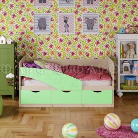 Кровать Бабочки 1,6м (Салат матовый) в Красном Яре - krasnyj-yar.katalogmebeli.com | фото