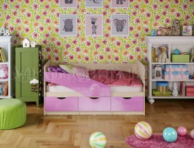 Кровать Бабочки 1,6м (Сиреневый металлик) в Красном Яре - krasnyj-yar.katalogmebeli.com | фото 1