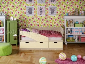 Кровать Бабочки 1,6м (Ваниль матовый) в Красном Яре - krasnyj-yar.katalogmebeli.com | фото