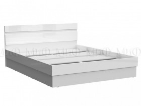 Кровать Челси 1400 (Белый/Белый глянец) в Красном Яре - krasnyj-yar.katalogmebeli.com | фото