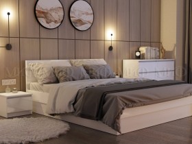 Кровать Челси 1400 (Белый/Белый глянец) в Красном Яре - krasnyj-yar.katalogmebeli.com | фото 2